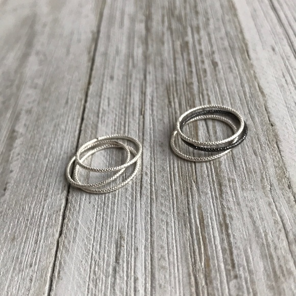 Boutique Jewelry - NEW Textured Sterling Silver Midi Stacking Rings
